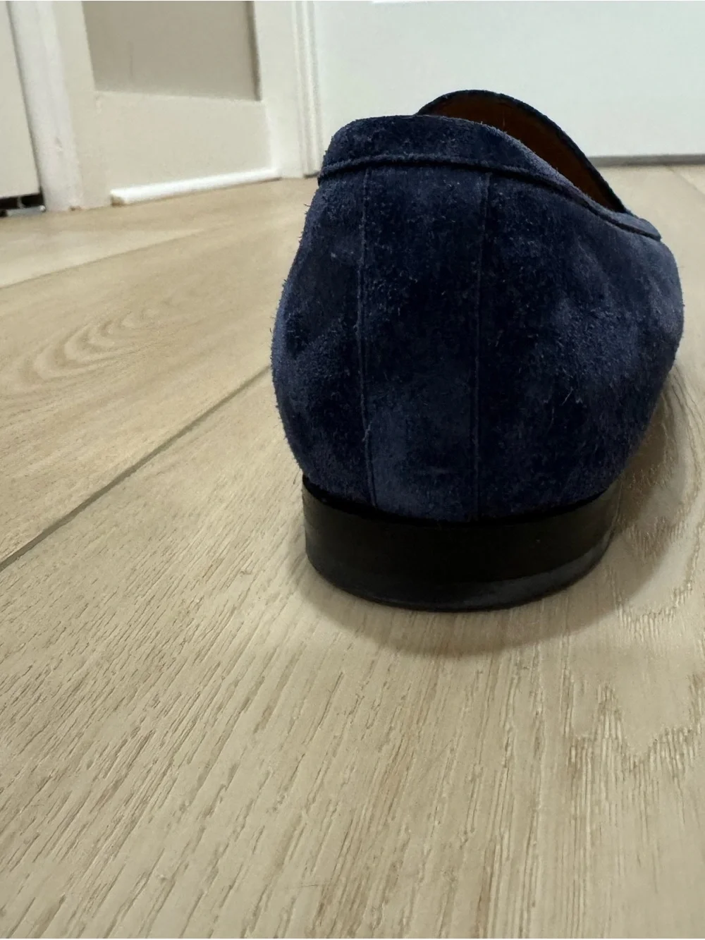 Gucci Navy Suede GG Horsebit Slip-On Loafers